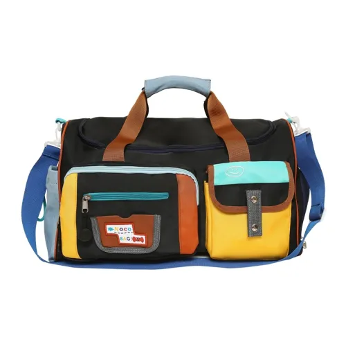 OUZIHUANG Nylon Travel Bag Unisex Black/White