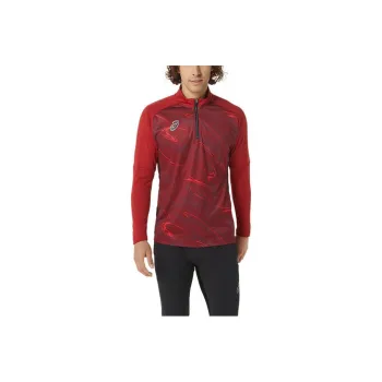 Asics Stretch Half Zip Training Jackets Men Red