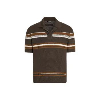 Ermenegildo Zegna Cotton silk Polo Shirt