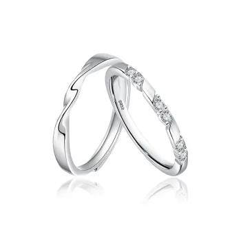 MAGICPOLE 925 Sterling Silver With Zircon Rings Unisex Silver