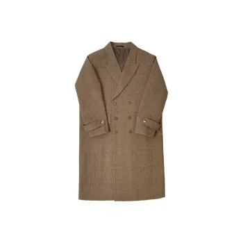 MUCUNSHU Coats Men Akutagawa DY01 Brown Woolen Coat