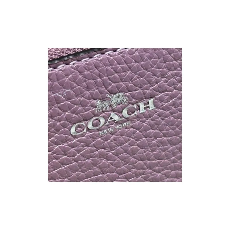 COACH Leather Wrist Bag Clutch Small Size Women's Jasmine Flower-5