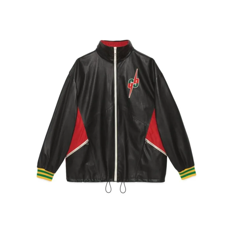 GUCCI Leather Bomber Jacket-0