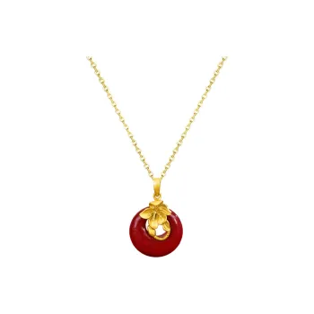 Phoenix Temple Jewelry Reconstructed Cinnabar Jade Necklaces Women's