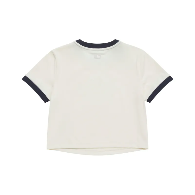 MLB Preppy Style Collection New York Yankees SS25 T Shirt Women's Cream-1