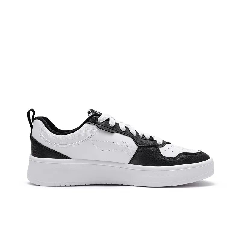 LiNing Early Cloud Coverage Abrasion Resistant, Breathable Low Top Skateboard Shoes Men's Black White-1