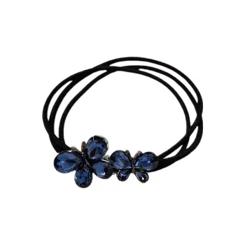 VERENA REINE Fabric Hair Tie Women's Elegant Black