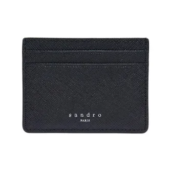 Sandro Cow Leather Card Holder Men's Black