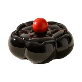 Black Lid Black Body Floral Ashtray