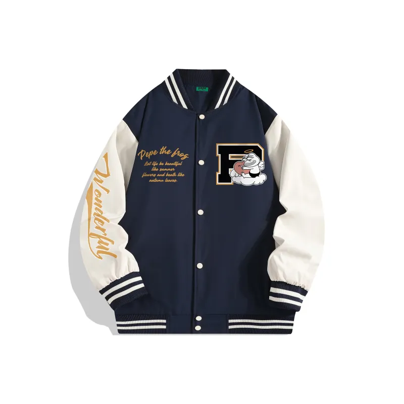 Pepe The Frog Baseball Jacket Unisex-8