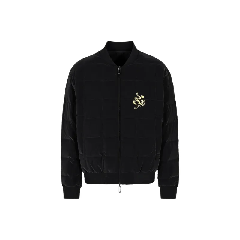EMPORIO ARMANI Reversible Blouson In Shiny Quilted Nylon With Embroidery-0