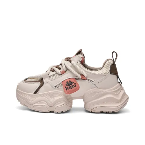 Kappa Back to Back Anti Slip And Wear Resistant Height Increasing Low Top Chunky Sneakers Women's Gray Khaki