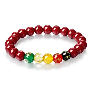 One Thousand Two Cinnabar Jade Bracelets Women's