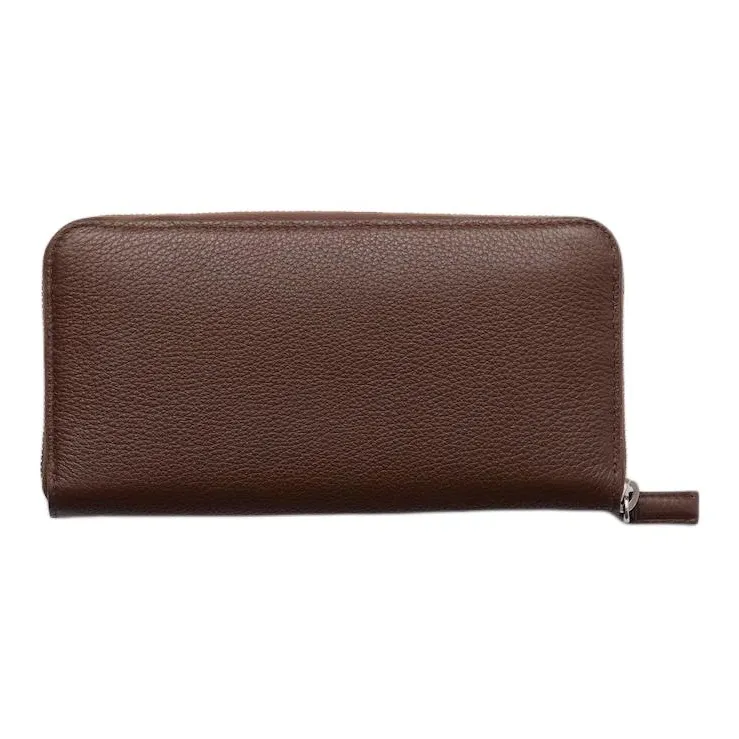 PRADA Vitello Dino Cow Leather Wallet Women's Brown-2