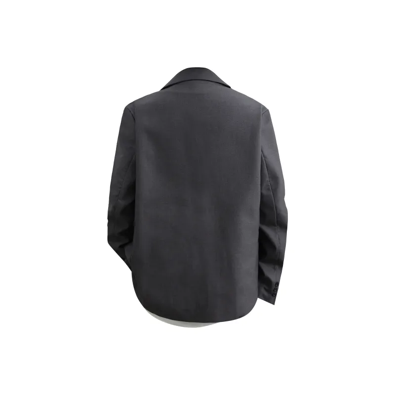 OGEK Business Suit Unisex Dark Gray Comes With White Shirt+Brooch-2