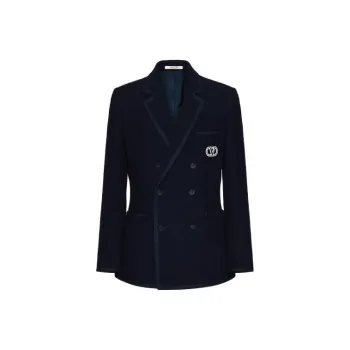 Valentino VLogo Signature Double Breasted Straight Hem Blazer