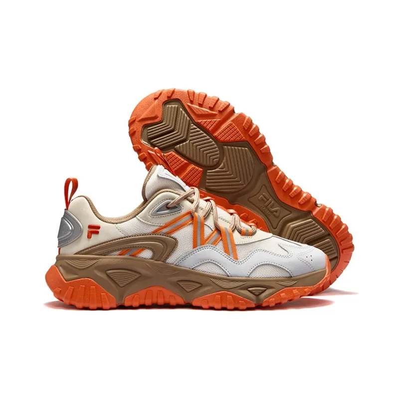 FILA FUSION FREEROAM Hiking Shoes Breathable And Lightweight Low Top Casual Shoes Men's Milk White-4