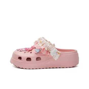 OUBT Sweet Style Girlish, Lace Trim Design Clogs Women's Pink