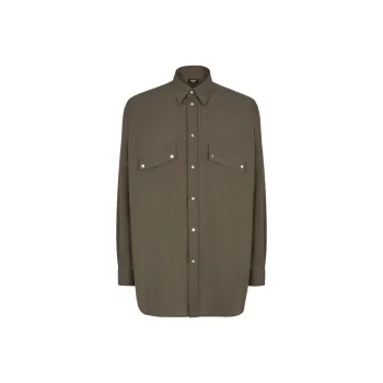 FENDI Long Sleeved Curved Hem Shirt
