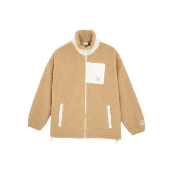 PUMA CLASSICS Unisex Sherpa Velvet-feel Coat Unisex Camel