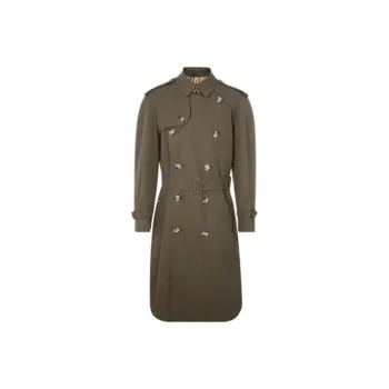 Burberry Trench Coats Men Army Green