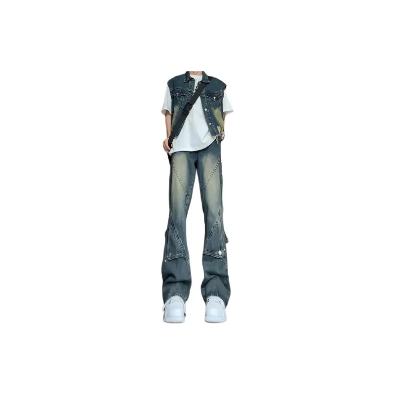 WELTER EXPERIMENT American Luxury Streetwear Trendy Brand Loose Fit Straight Fit Jeans Unisex-6