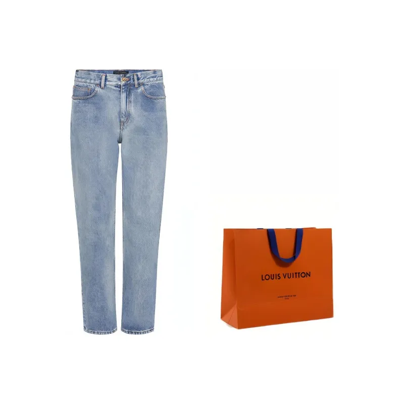 LOUIS VUITTON Washed Regular Jeans-6