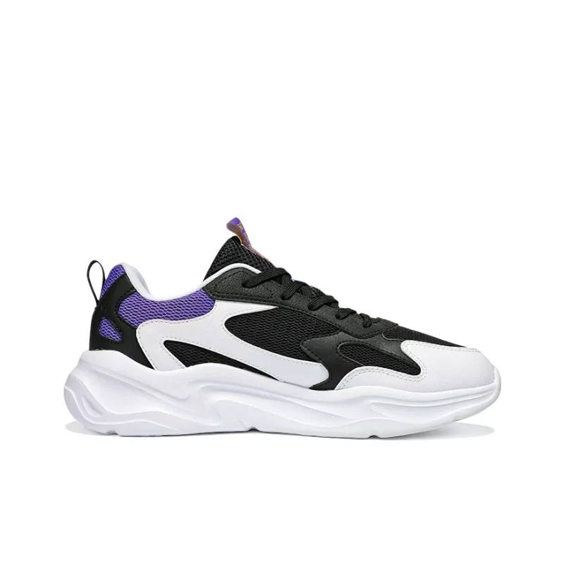 361° Abrasion Resistant, Breathable, Lightweight Low Top Casual Shoes Men's Obsidian Black 361 Degrees White-2