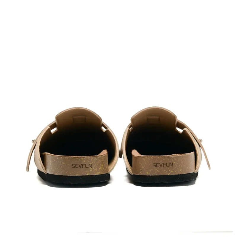 7 SEVFUN Quiet, Odor Resistant, Slip Resistant Closed Toe Slippers Women's Khaki-6