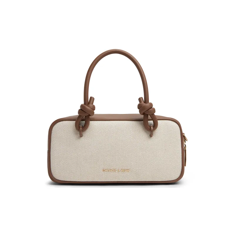 CHARLES&KEITH Canvas Handbag Small Size Women's Taupe Canvas Taupe/Beige-0