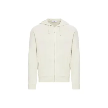 STONE ISLAND Logo Patch Zip Up Hoodie