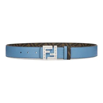 FENDI Cow Leather Belts Men's Light Blue 