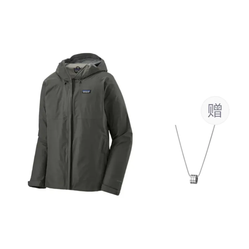Patagonia Hiking Outdoor Adventure Windproof And Breathable Windbreaker Jacket Men's Gray, Comes With Necklace-0