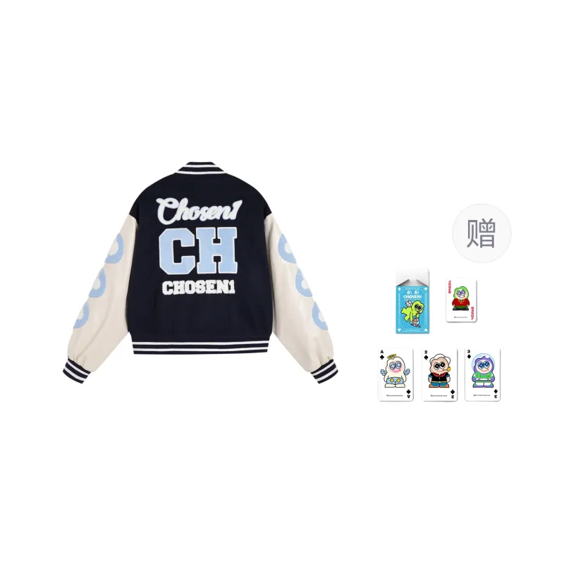 CHOSEN1 CH Small Flower Baseball Jacket Unisex-13