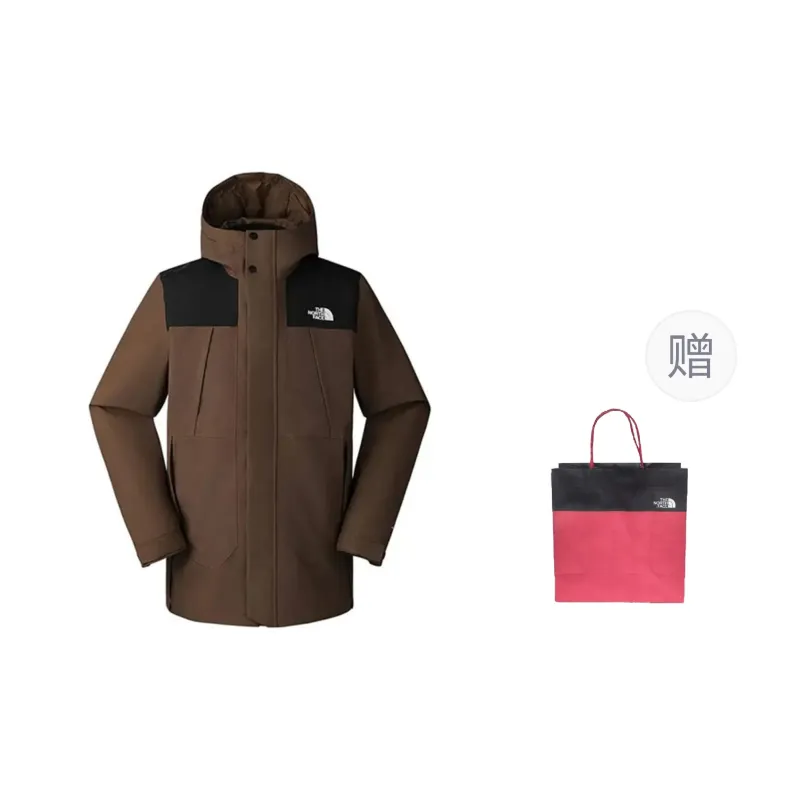 THE NORTH FACE City Outdoor Collection Windbreaker Jackets Men Brown Shopping Bag-0
