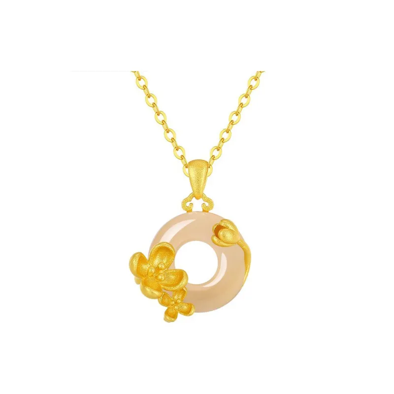 Emerald Dynasty Natural Chalcedony Necklaces Women's-0