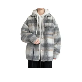 ACUOD BY CHANU Velvet feel Coat Unisex Green Lattice