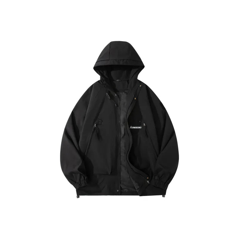 Kawasaki Jackets Coats Unisex Black-2