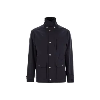 Brunello Cucinelli High Neck Long Sleeved Jacket
