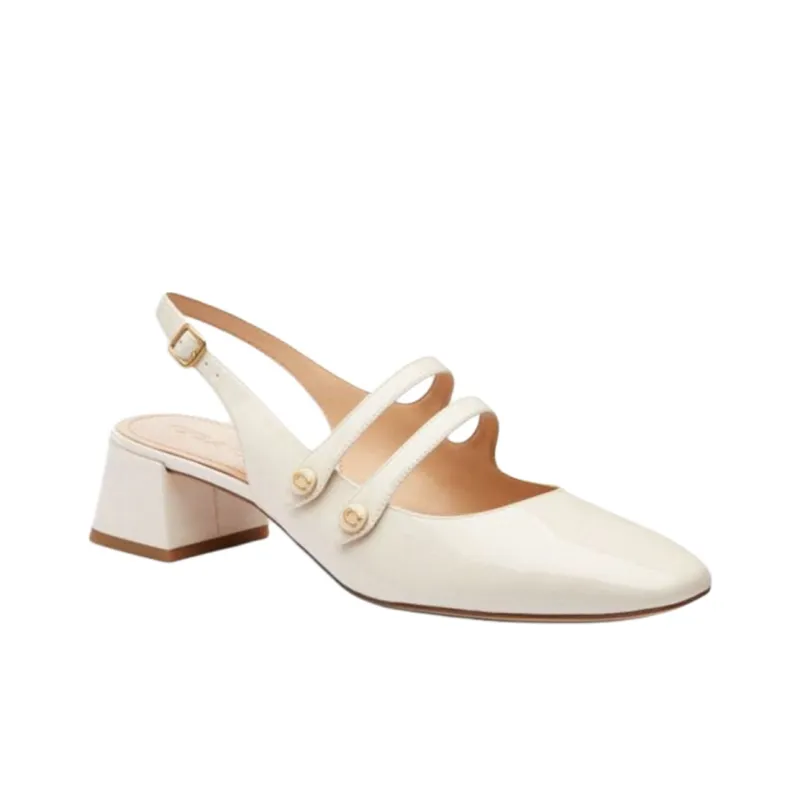 COACH WINLEY Chunky Heel High Heels 3.5cm Women's White-2