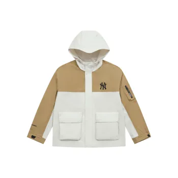 MLB New York Yankees Basic Collection SS25 Windproof Jacket Unisex White/Khaki