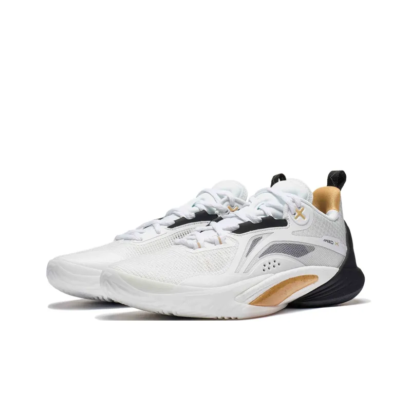LiNing Speed 10 Abrasion Resistant Cushioning Slip Resistant Breathable Low Top Basketball Shoes Men's White-2