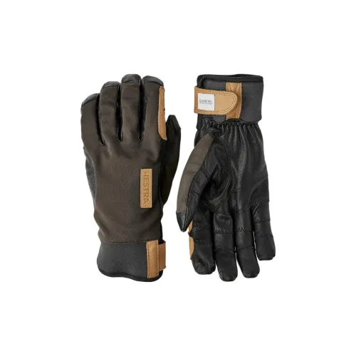 HESTRA Wool, Polyamide, Rubber, Goat Leather Gloves Unisex Black