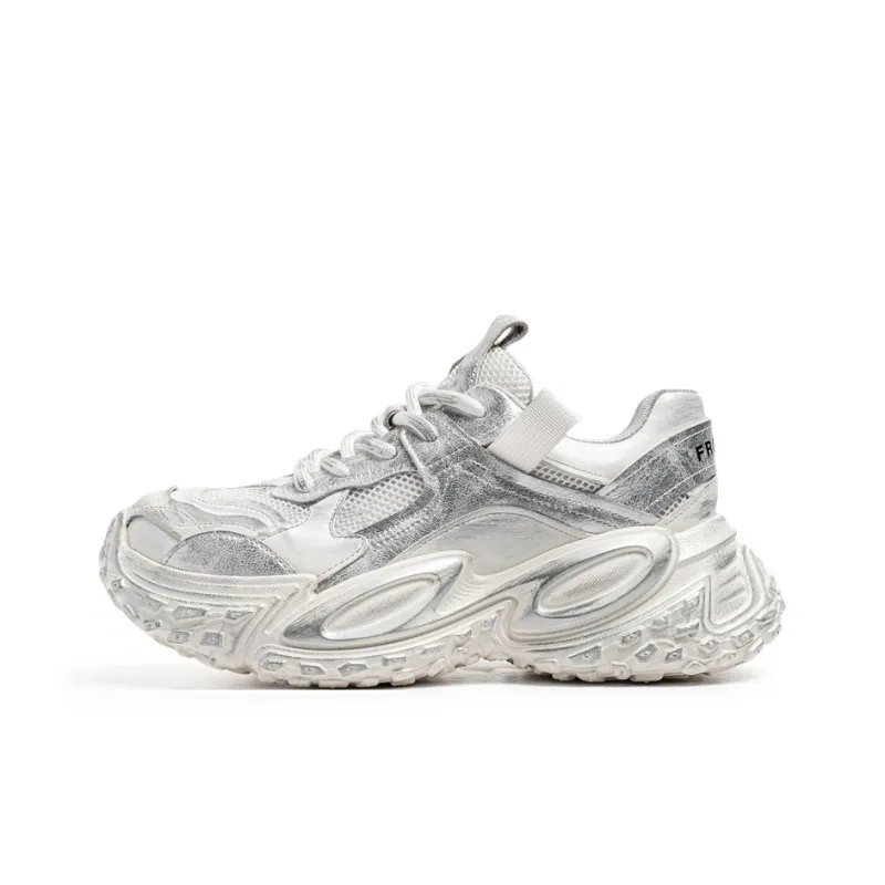 HACKBUTEER Cushioning, Slip Resistant, Abrasion Resistant, Height Increasing Low Top Chunky Sneakers Men's Box Included-1