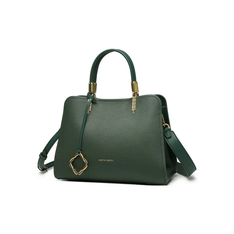 PIERRE CARDIN Cow Leather Mom Bag, Shoulder Bag, Crossbody Bag, Handbag Medium Size Women's Black/Green/Red/Beige-6