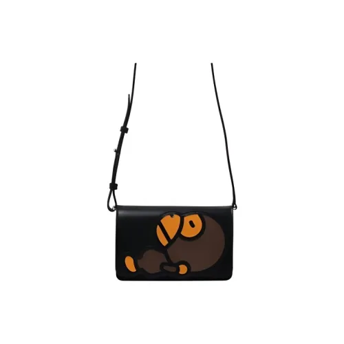 A BATHING APE Leather Shoulder Bag Crossbody Bag Women's Black