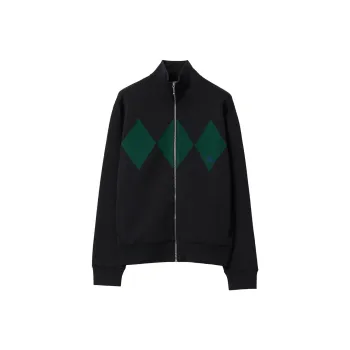 Burberry EKD Embroidered High Neck Knit Jacket