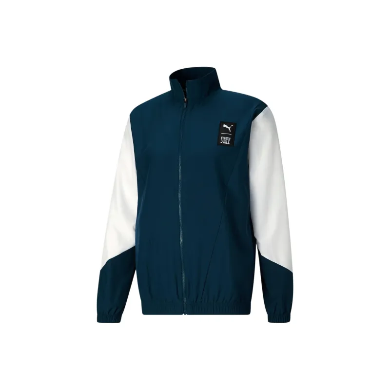 PUMA x FIRST MILE Collaboration Men's Woven Full-Zip Running Jacket Jackets Coats Men's Ocean Blue-0