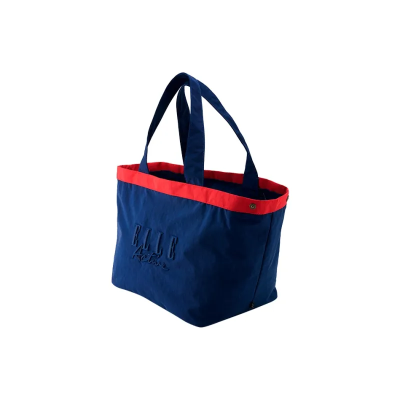 Elle Active Fabric Tote Bag, Shopping Bag, Shoulder Bag Large Size Unisex Khaki/Red Blue-7