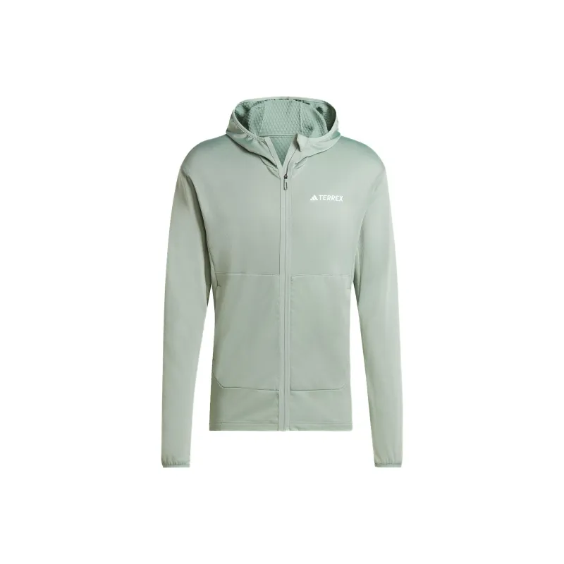 Adidas Xperior Light Fleece Hooded Jacket Jackets Coats Men's Dusty Green-0
